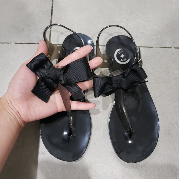 Woman BCBG Bow Jelly Sandals/Slides - Picture 1 of 4